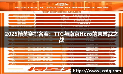 2025精英赛排名赛：TTG与南京Hero的荣誉战之战